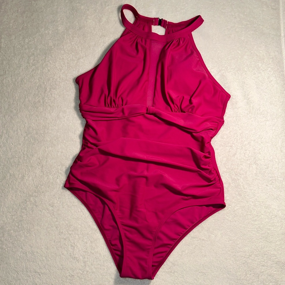 One piece magenta swimsuit